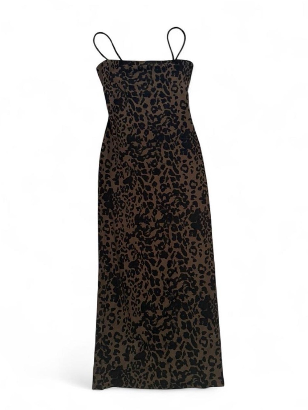 Reformation Brown and Black Leopard-Print Slip Maxi Dress